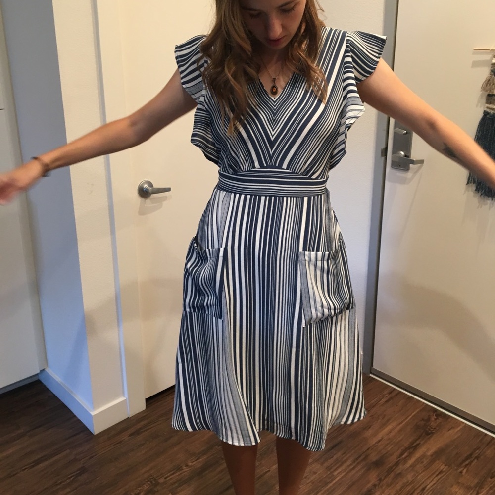 Lovely Stripes Blue Dress 👗